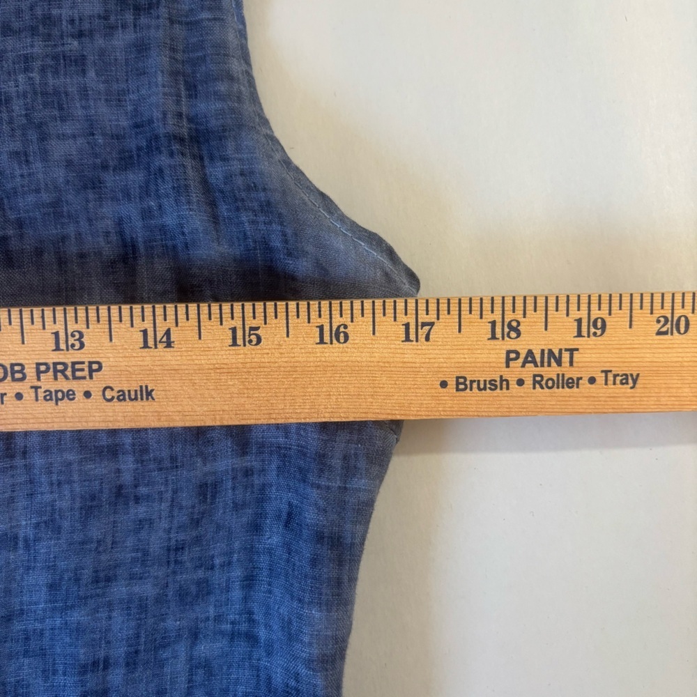 100% Linen Made in Italy Midi Sleeveless Blue Linen Shift Dress Sz M Unbranded - Picture 11 of 11